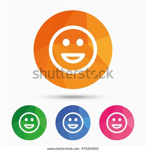 Smile Icon Happy Face Chat Symbol Stock Vector Royalty Free 470204861