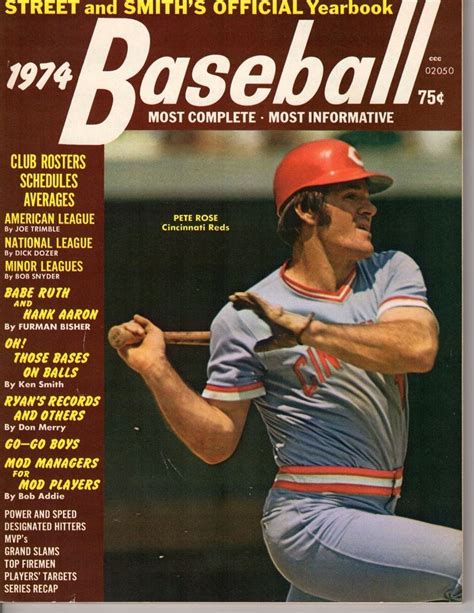 1974 Street And Smiths Baseball Yearbook Magazine Pete Rose