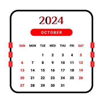 Month Calendar October Vector Calendar Calendar