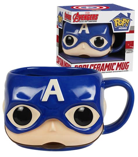 funko pop home ceramic mug marvel captain america new mint avengers