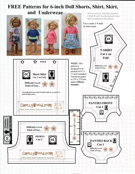 pdfpattern wednesday free doll clothes patterns for 6 inch americangirl dolls chellywood
