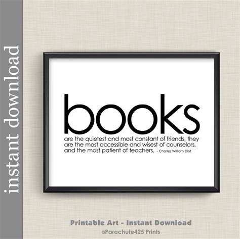 Books Printable Quote About Books Wall Art For Library Decor Etsy