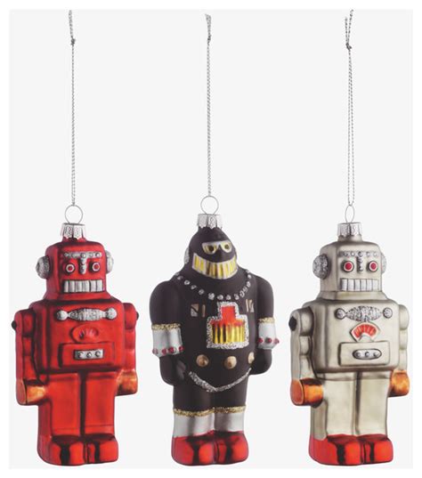Robot Baubles Eclectic Christmas Ornaments By Habitat
