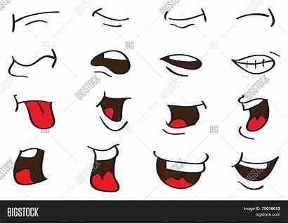 Mouth Cartoon Vector Expressions Different Illustration