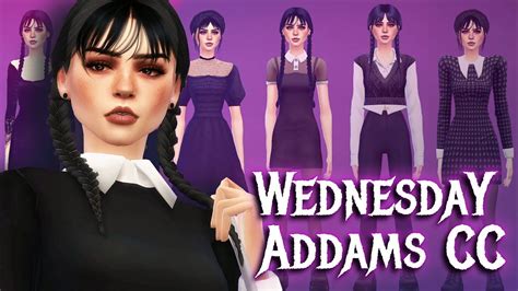 30 Ultimate Wednesday Addams Cc Links For The Sims 4 Dress Hair