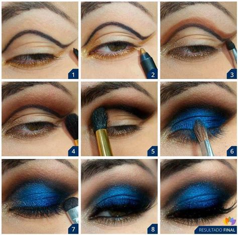 Cream eyeshadow is a perfect product for beginners or if you're in a rush. Deep Blue Makeup Tutorial - AllDayChic