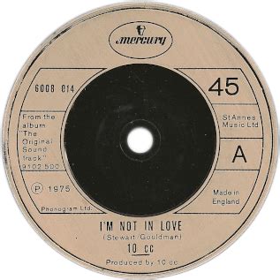 The song expresses a highly romantic feeling yet the… I'm Not in Love - Wikipedia