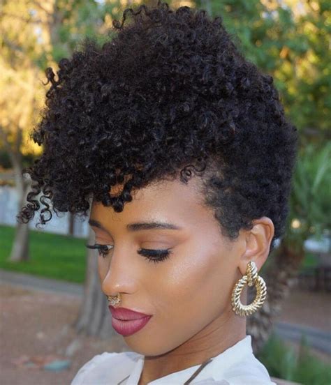 Short Curly Black Hairstyle With Bangs Tapered Natural Hair Natural Hair Styles Natural Hair