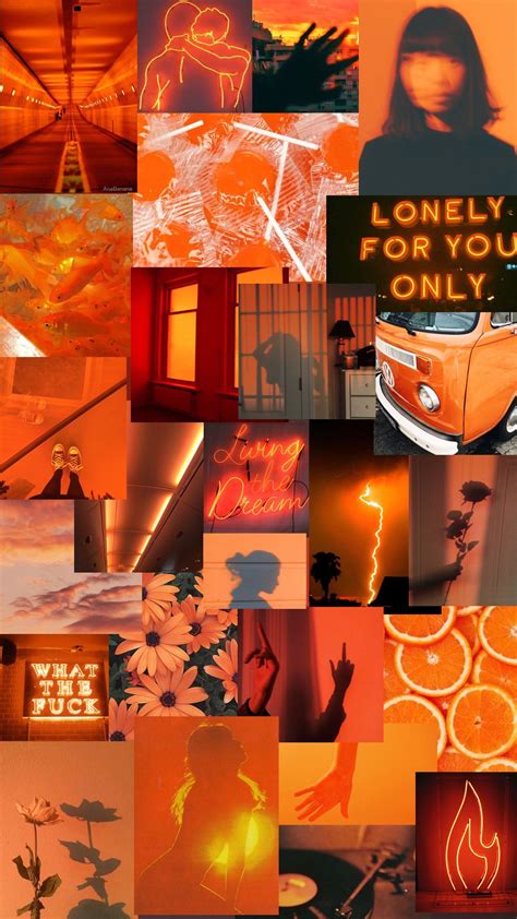 Orange Aesthetic Collage Wallpapers Wallpaper Cave