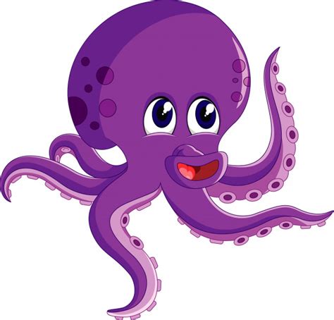 Illustration Of Cute Octopus Cartoon Vector Premium Download