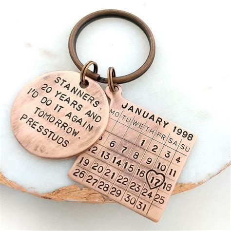 Personalized Keychain For Copper Anniversary Anniversarygift