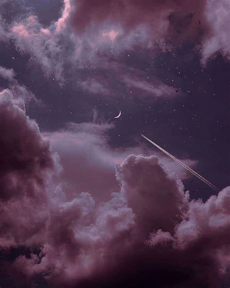 Pin By 🍁lia ~🦋 On Cảnh đẹp Moon And Stars Wallpaper Night Sky