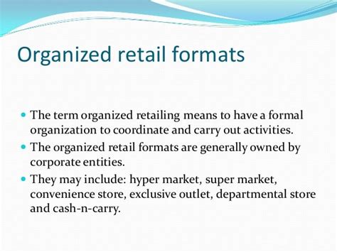 Role Of Mncs In Organized Retail Format