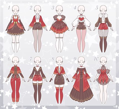 outfit adoptable batch 115 closed by minty mango on deviantart