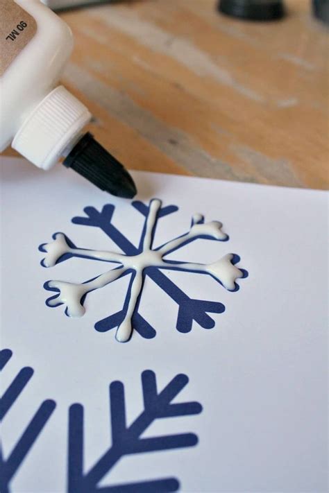 Salt Glue And Watercolor Painting To Make Snowflake Art Snowflakes