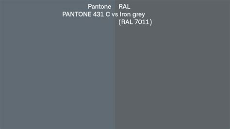 Pantone 431 C Vs Ral Iron Grey Ral 7011 Side By Side Comparison