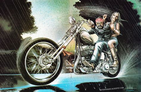 Dave Mann Motorcycle Illustration David Mann Art Biker Art