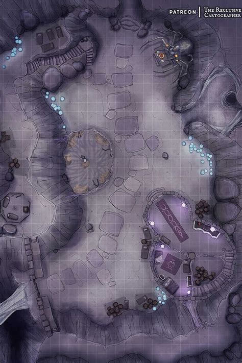 Drow Outpost Ultimate Underdark Battlemap The Reclusive Cartographer Dungeon Maps Dnd