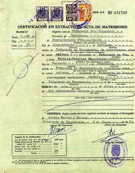 Certificado De Matrimonio Civil