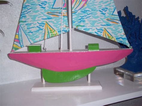 Large 31 Sail Boat Accented With Lilly Pulitzer You