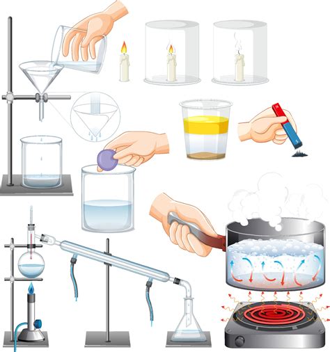Set Of Equipment Needed For Science Experiment 7206640 Vector Art At