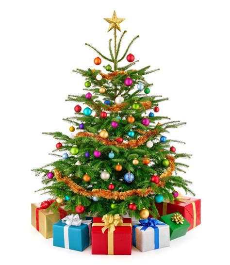 Lush Christmas Tree With Colorful Ornaments Stock Photo Image Of