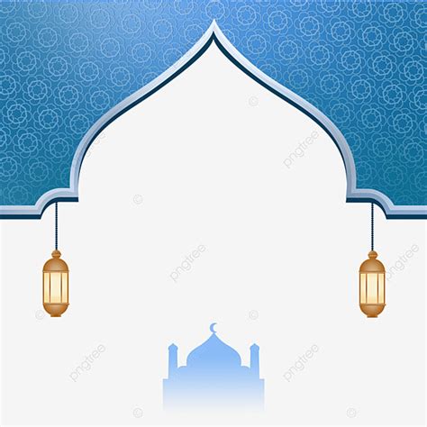 Gambar Ornamen Gerbang Islam Ramadhan Kareem Dengan Masjid Dan Lentera
