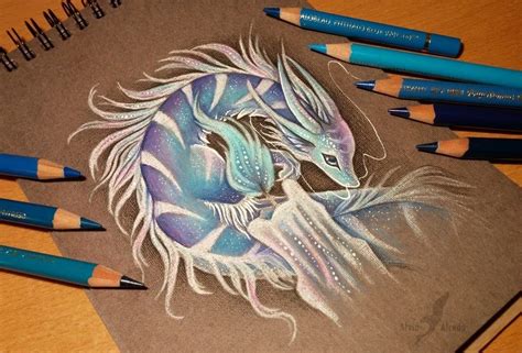 Dragon Color Pencil Drawing By Alvia Alcedo Dragon Art Dragon