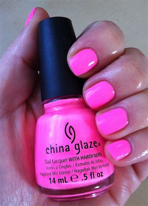 China Glaze Pink Neon Pink Nails Bright Pink Nails Nail Polish