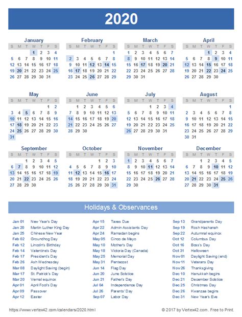 Vertex42 Calendar 2020 Get Calendar 2023 Update