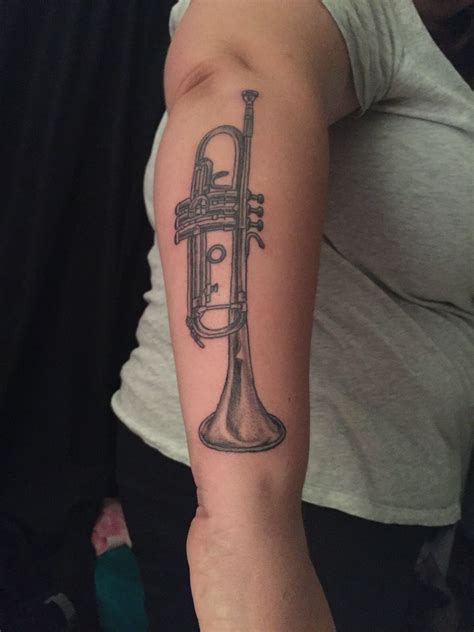 Trumpet Tattoo With Personalized Details Tatuagem Tatoo Trompete