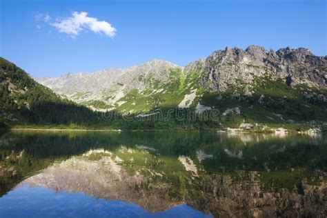 Idyllic Summer Landscape With Clear Mountain Lake Stock Image Image