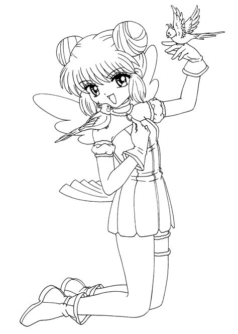Mint From Mew Mew Anime Coloring Pages For Kids Printable