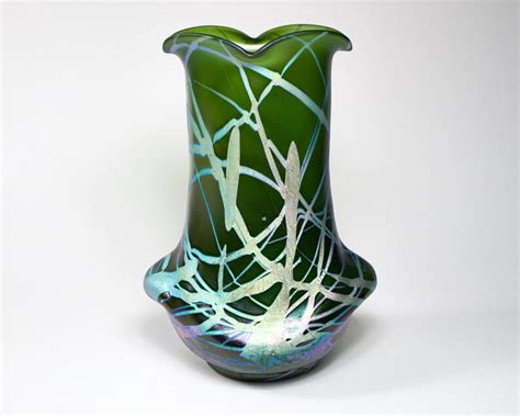 Kralik Art Nouveau Iridescent Glass Vase Made Circa 1900 Etsy
