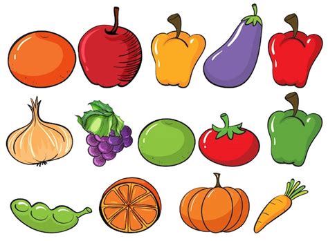Vectores E Ilustraciones De Frutas Y Verduras Animadas Para Descargar