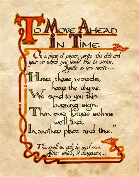 To Move Ahead In Time Charmed Book Of Shadows Charmed Book Of