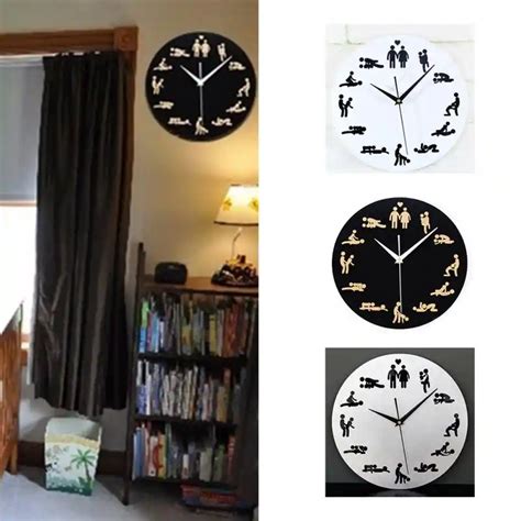 New Modern Sex Position Clock Novelty Silent Wall Clock For Wedding Lover Sexual Culture Wall