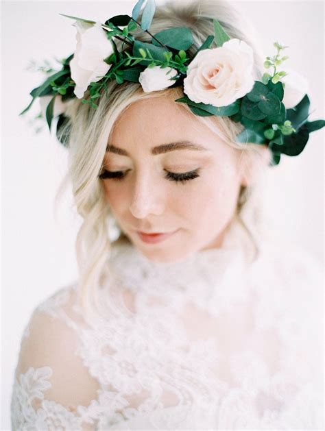lush green and pale pink bridal flower crown pink flower crown bridal flower crown bridal