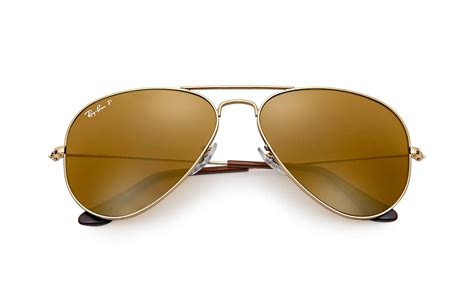 ray ban aviator classic in gold brown brown lyst