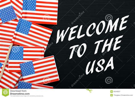 Welcome To The Usa Stock Image Image Of White Patriotic