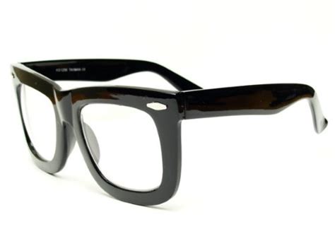 Buy Large Retro Fashion Nerd Geek Style Thick Framed Clear Lens Wayfarer Glasses Frames Online