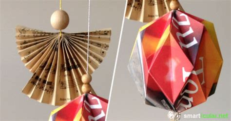 Mit bastelideen für weihnachten, winter, muttertag, vatertag, hochzeit, frühling, ostern oder geburtstag. Weihnachtsbaum-Schmuck aus Papier selber falten - 4 ...