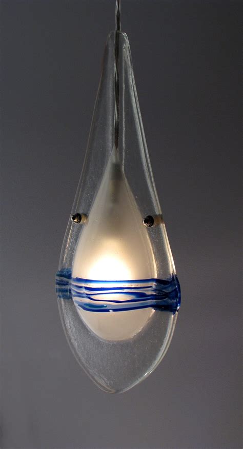 Blue Strata Dewdrop By George Scott Art Glass Pendant Lamp Artful Home