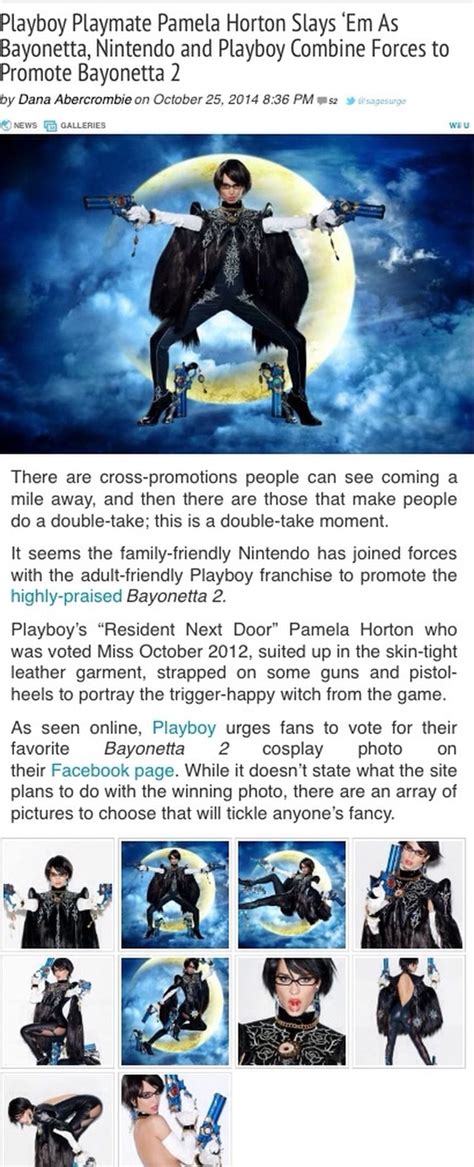 Playboy Playmate Pamela Horton Slays Em As Bayonetta Nintendo And Playboy Combine Forces To
