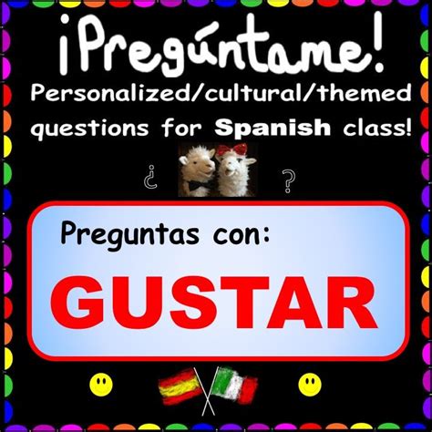 Free Gustar Activity Questions For Communication For Spanish Class