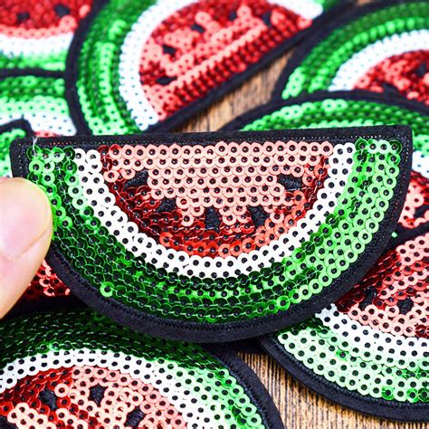 Buy 10 Pcs Diy Sequined Watermelon Patches For Clothing Iron On