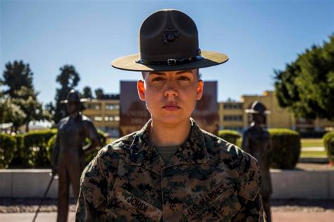 first female marine drill instructors graduate from an integrated course at san diego recruit