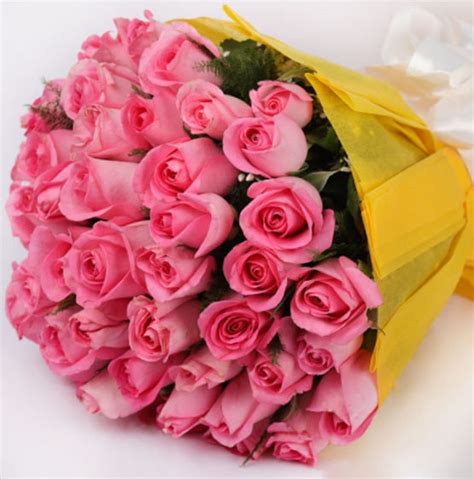 Buysend 50 Pink Roses Bouquet Online Bakers Wagon