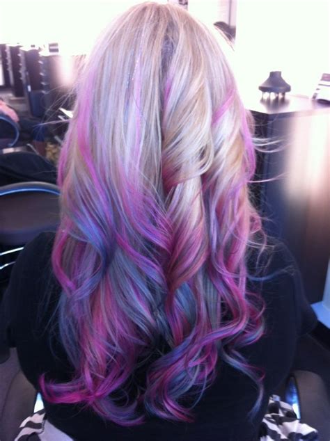 Smokey Purple Blue Blonde Ombre Hair Hairstyles