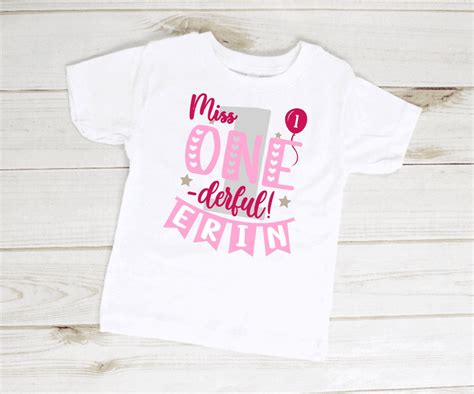 Personalised 1st Birthday Baby T Shirt First Birthday One Etsy